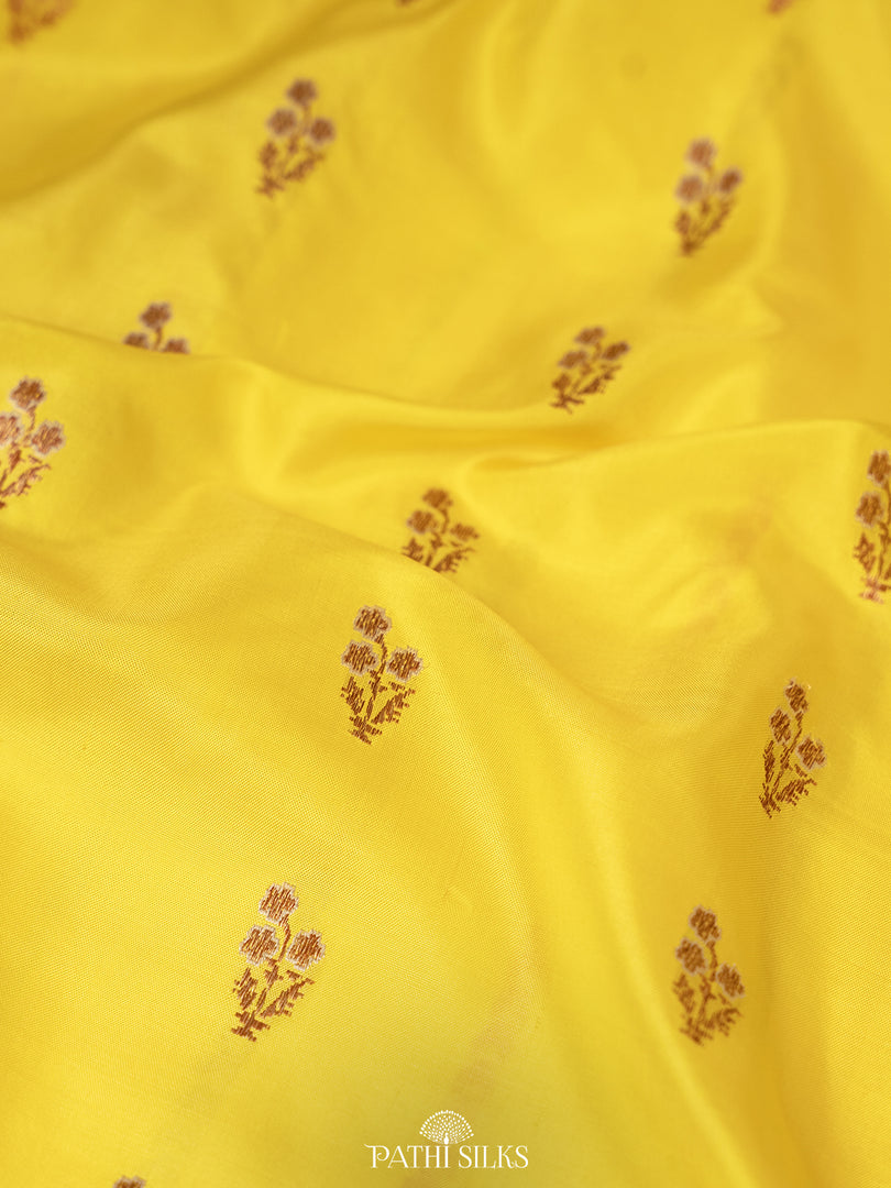 Yellow Banarasi Silk Saree