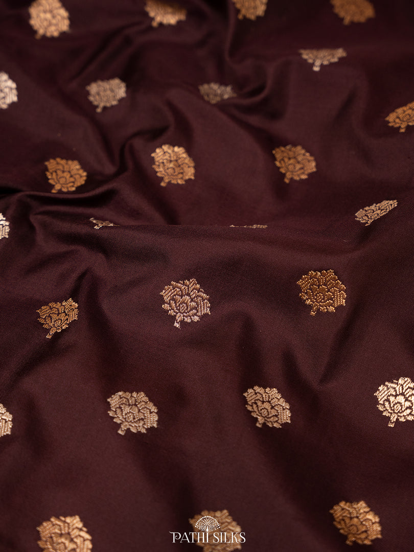Chocolate brown banarasi silk saree