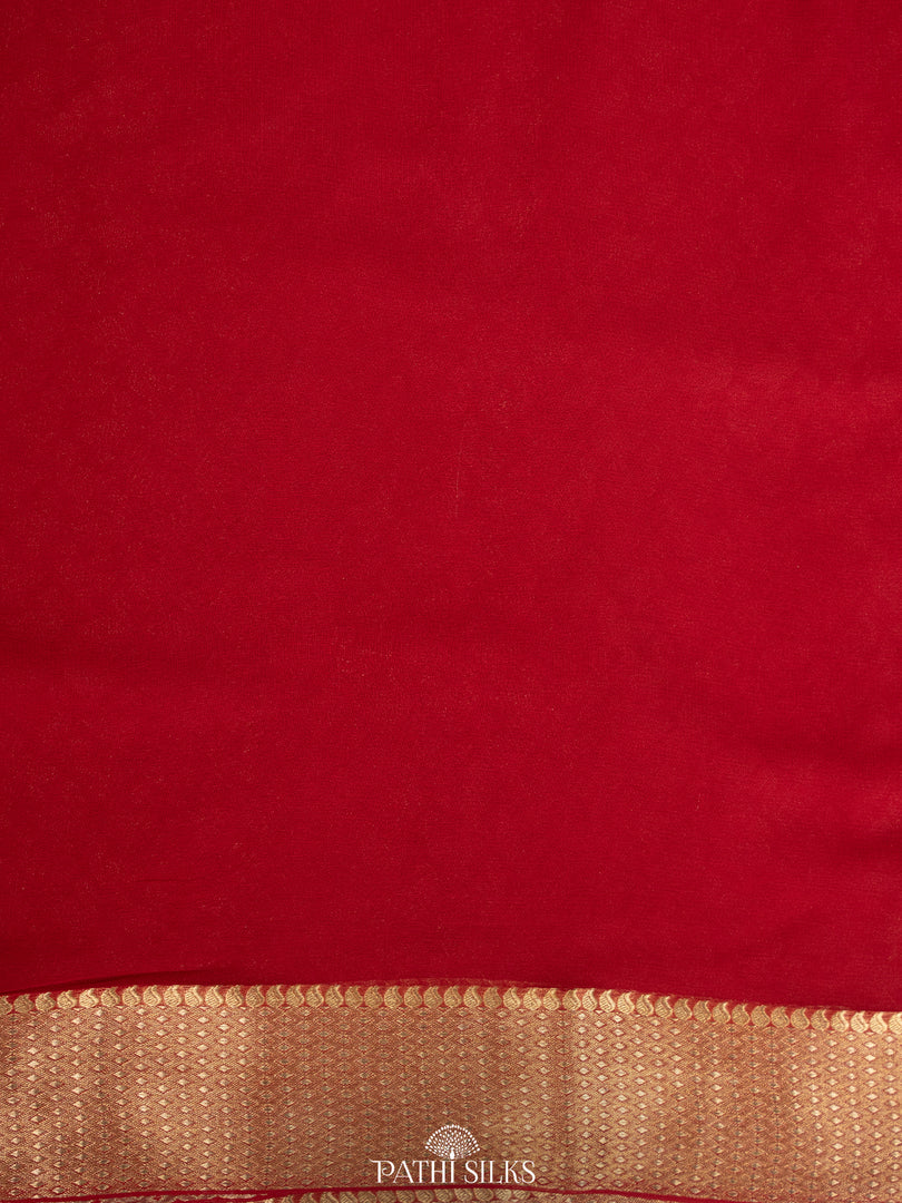 Maroon Georgette saree