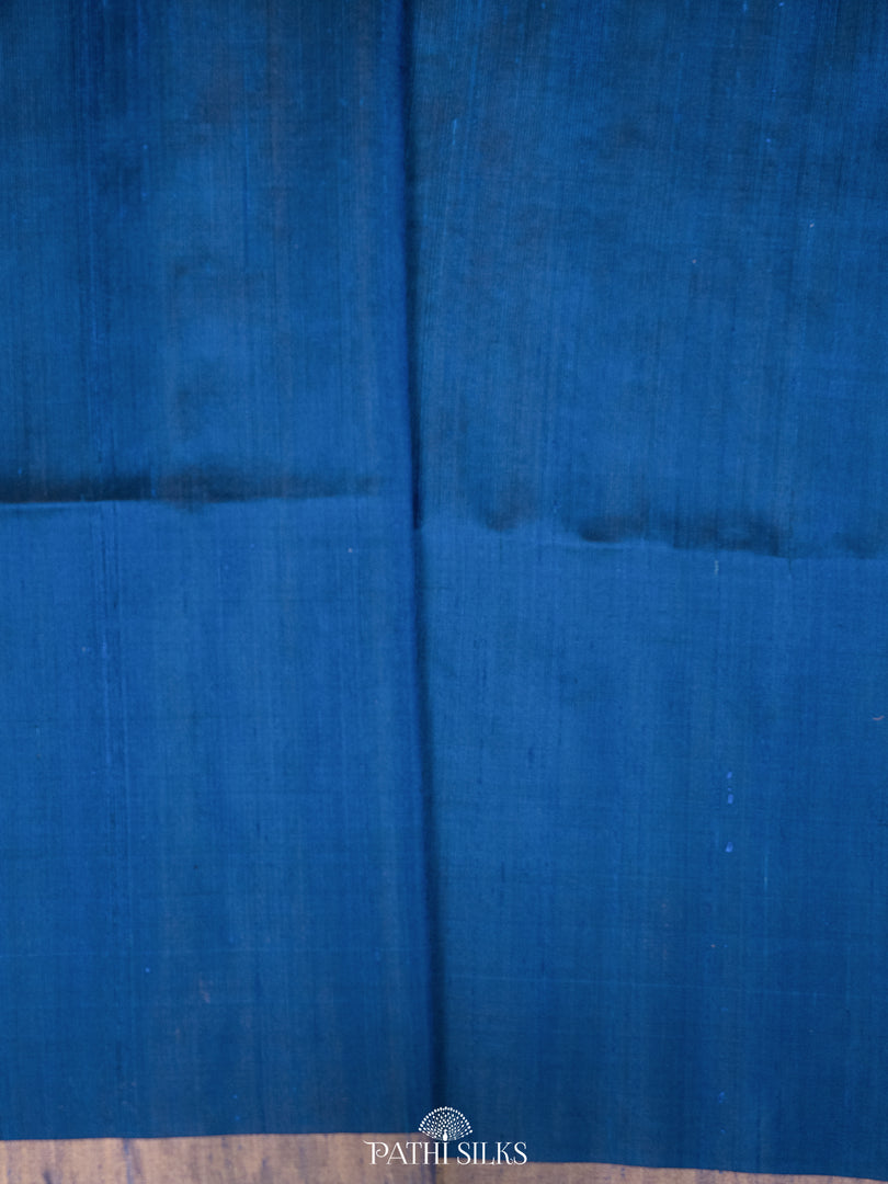 Peacock blue Soft Silk saree