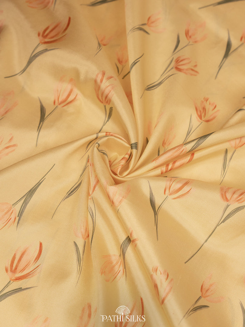 Yellow ikkat silk saree