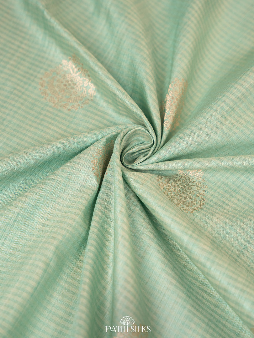 Powder blue moonga tussar banaras silk saree