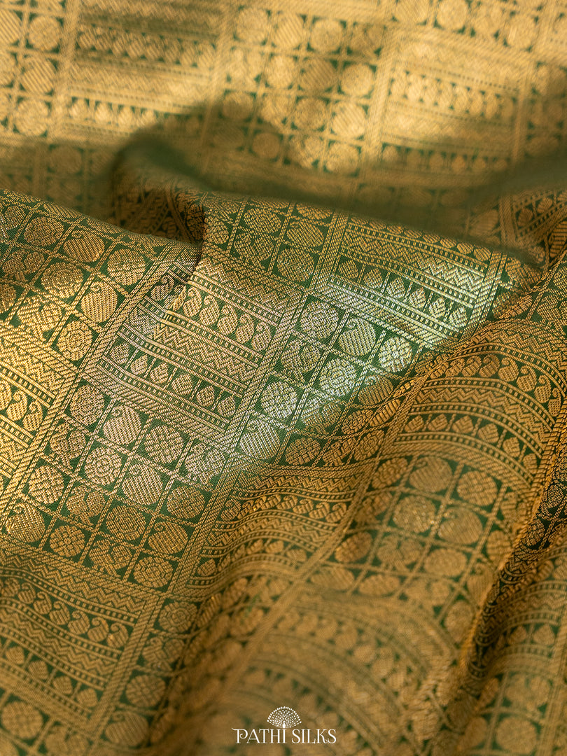 Bottle Green Kanjivaram Silk Saree