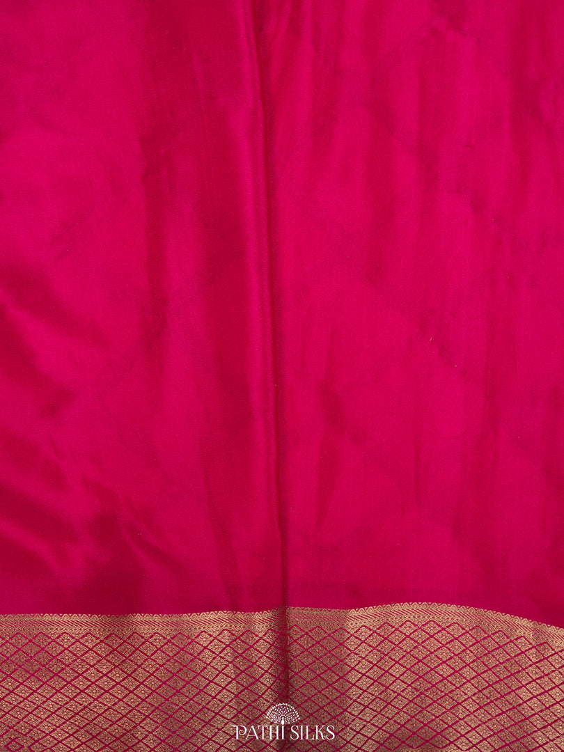 Pink Mysore crepe saree