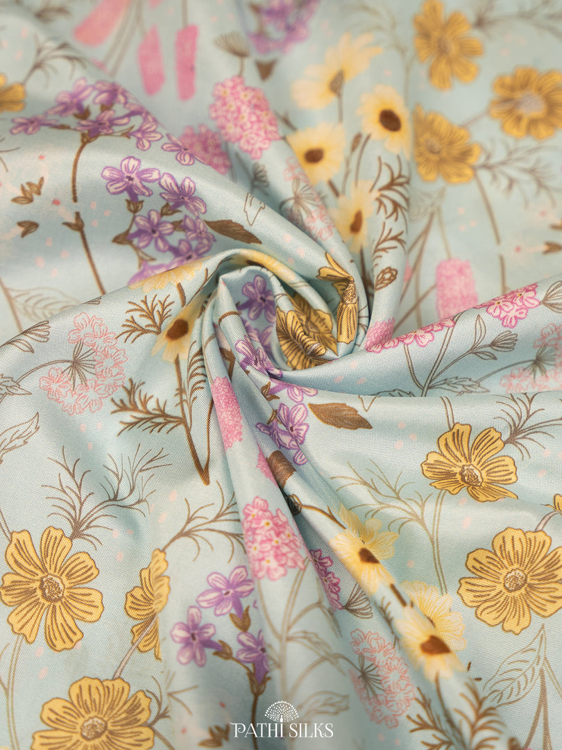 Light blue ikkat silk saree