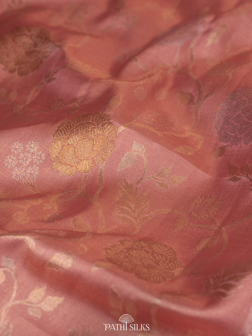 Pastel Pink Kanjivaram Tissue Silk Saree