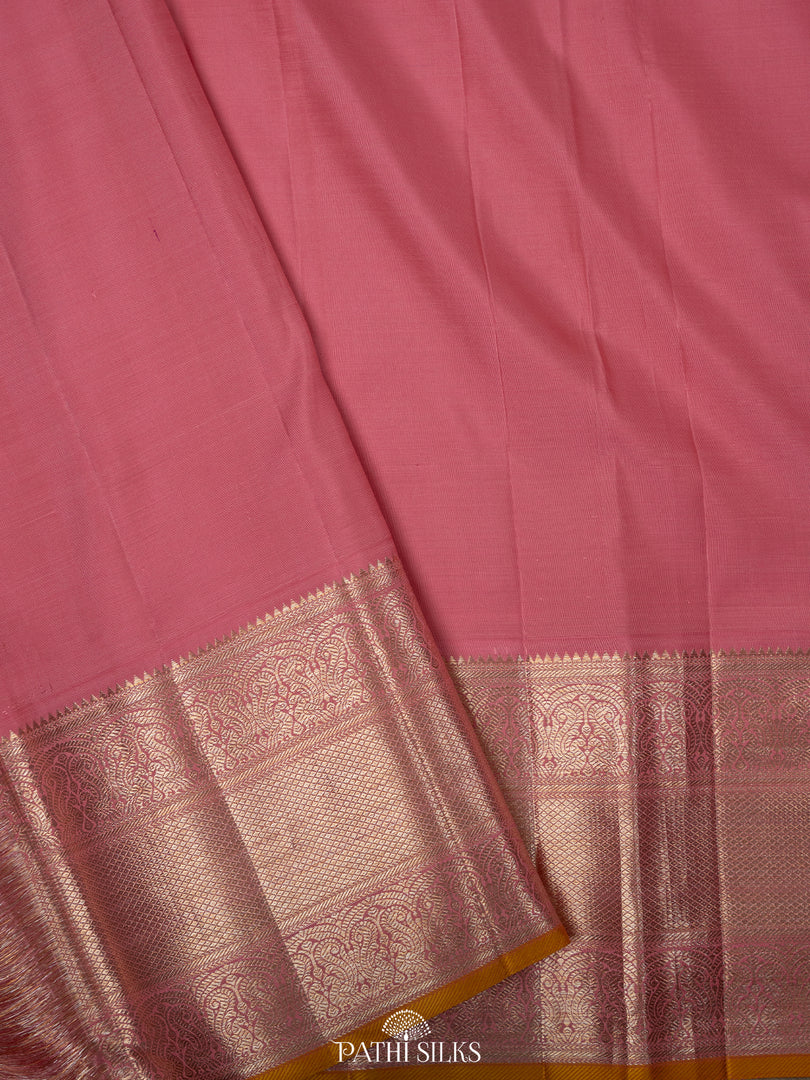 Blue and Pink Kanjivaram Silk Saree