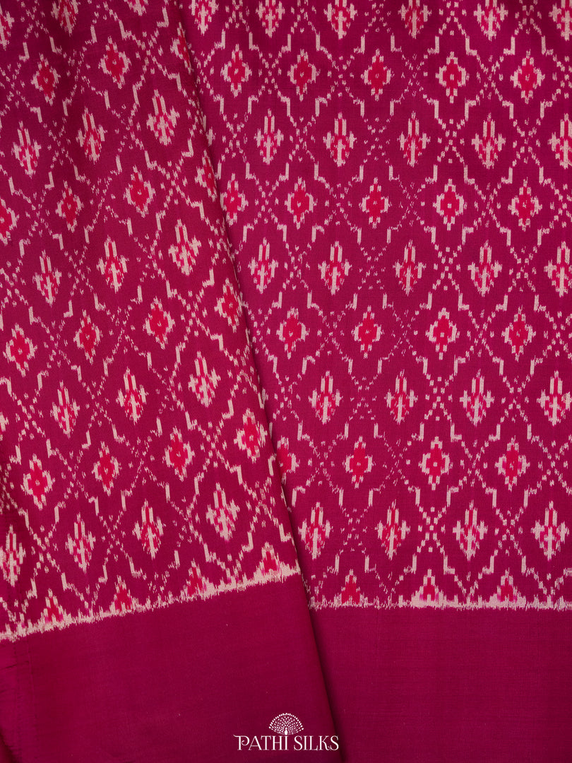 Yellow ikkat silk saree