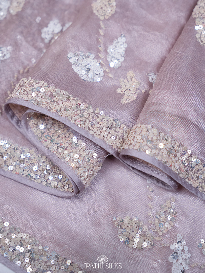 Lavender  Tissue organza saree