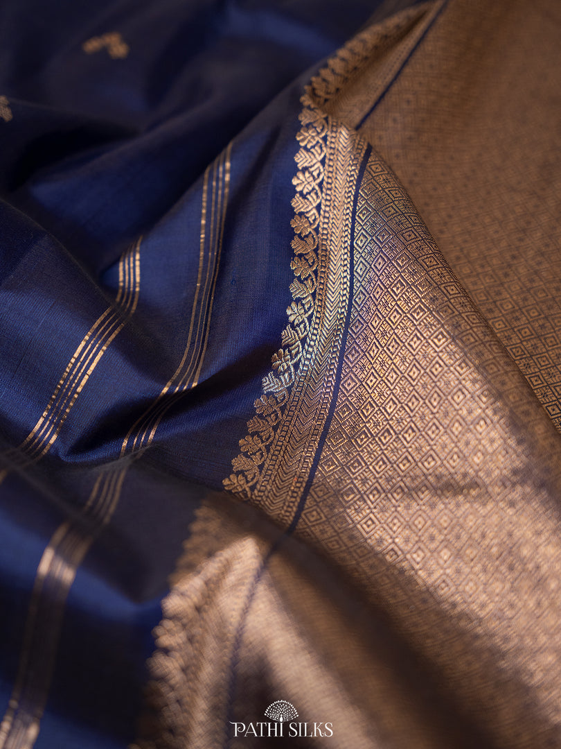 Navy Blue Kanjivaram Silk Saree