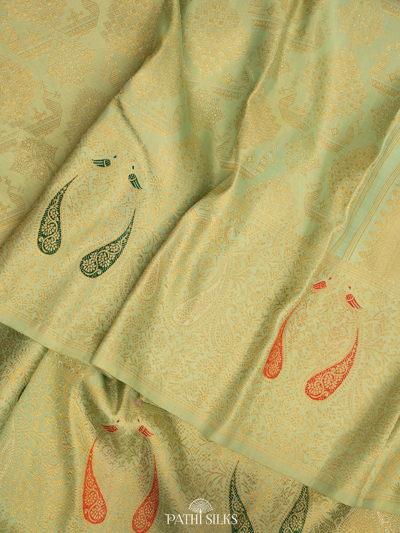 Mint Green Kanjivaram Silk Saree