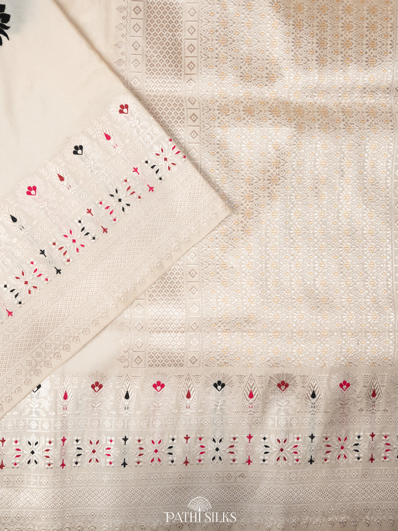 White banarasi silk saree