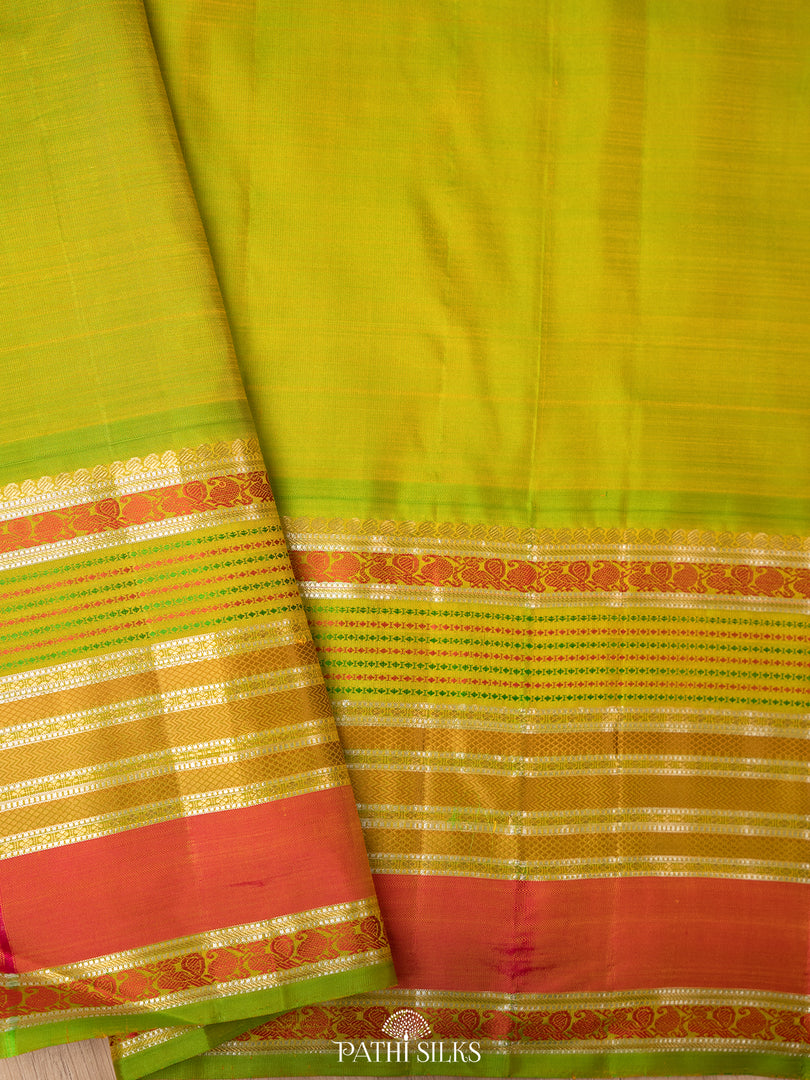 Purple and Green Kanjivaram Silk Saree