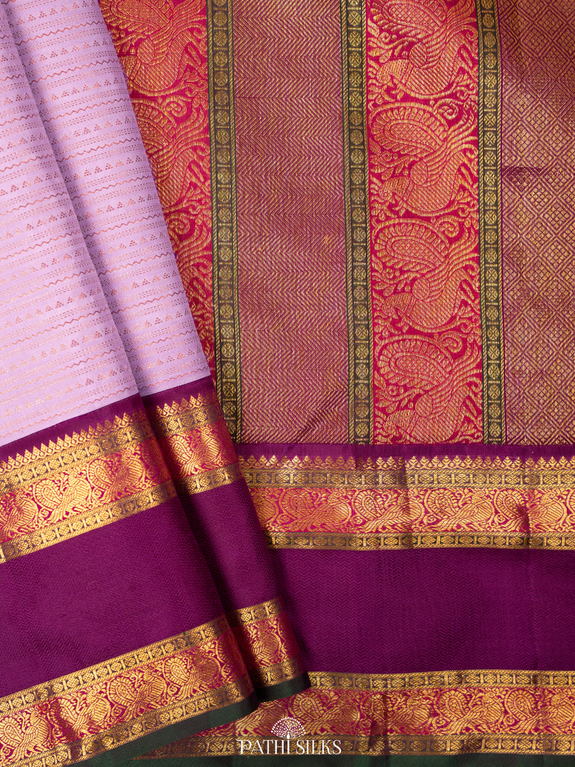 Lavendar Kanjivaram Silk Saree