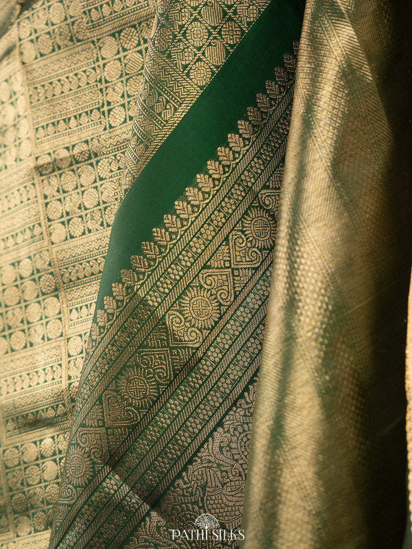 Bottle Green Kanjivaram Silk Saree