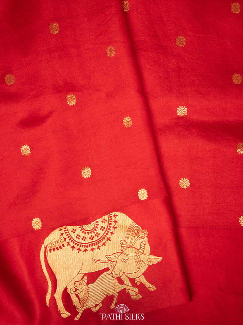 Red banasari silk saree
