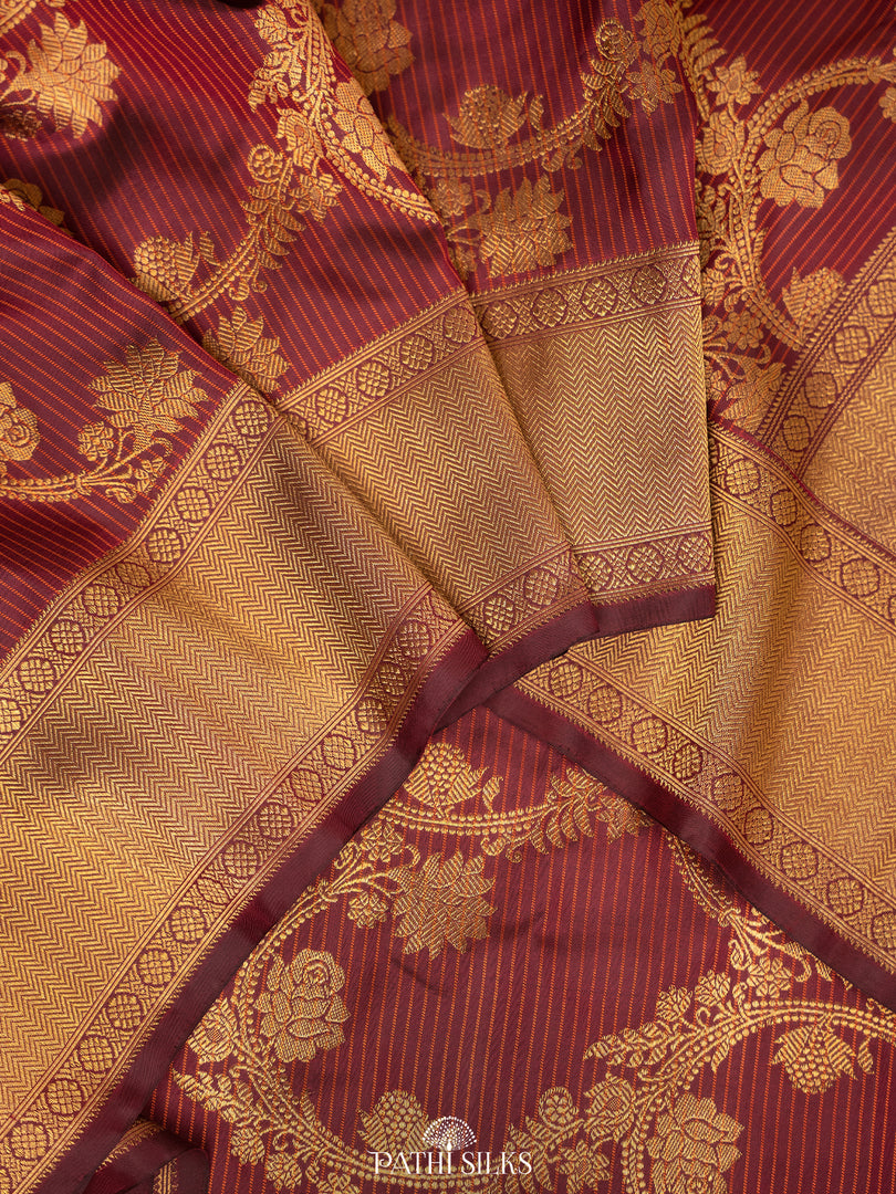 Maroon Kanjivaram Silk Saree