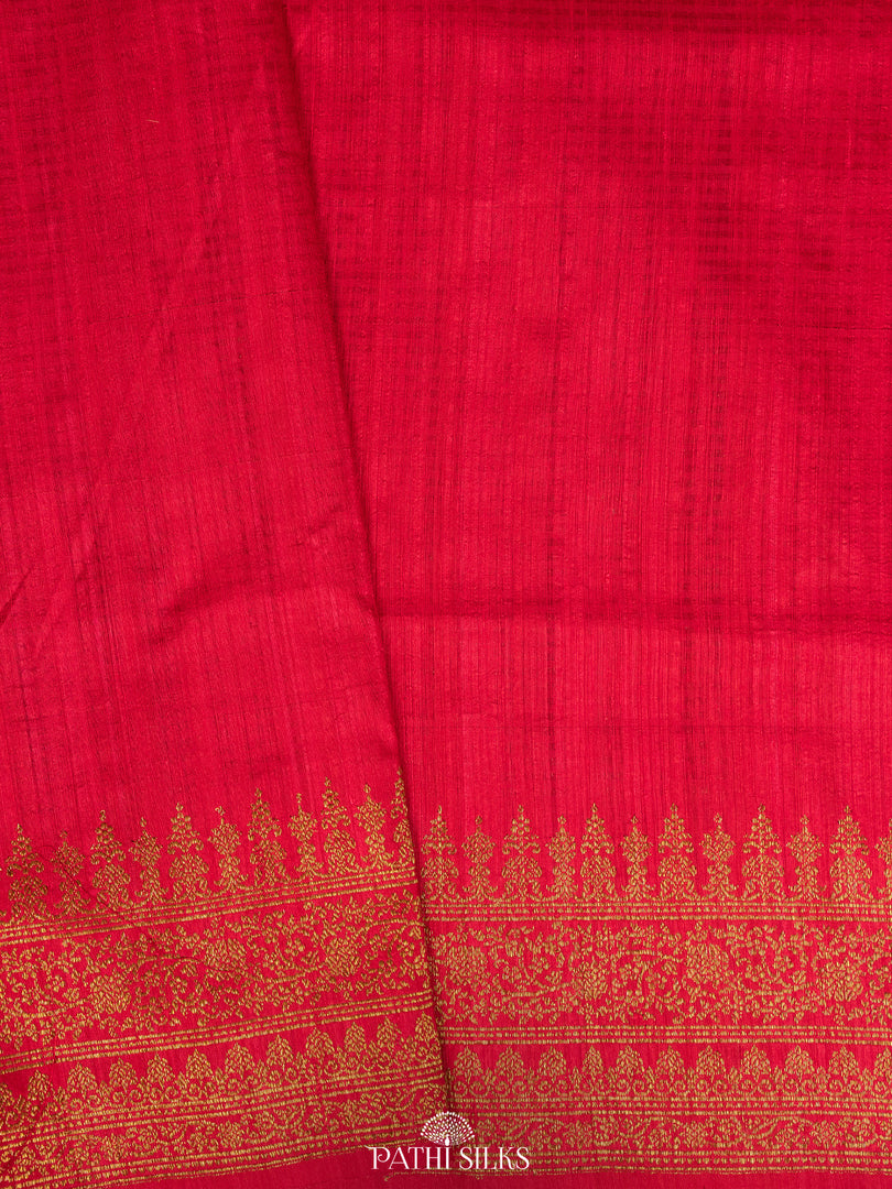 Purple moonga tussar banaras silk saree