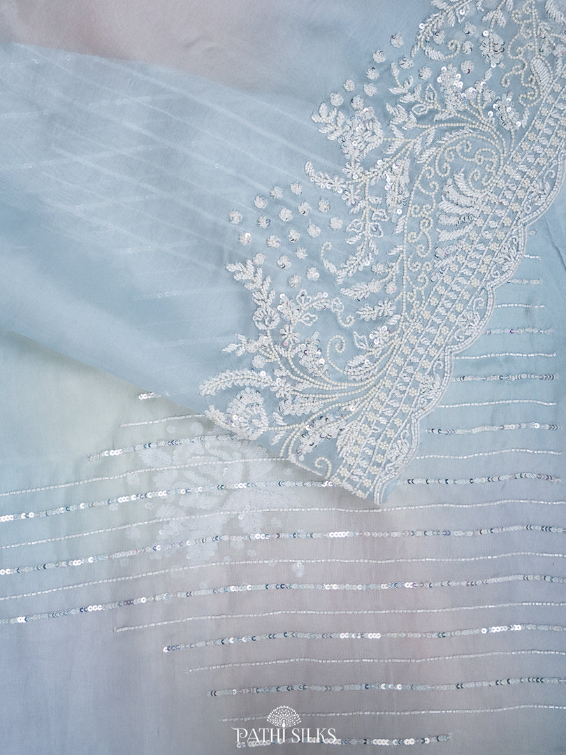 Multicolour Pastel organza saree